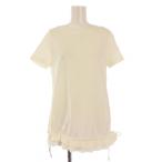 ショッピングmoncler モンクレール MONCLER T-SHIRT GIROCOLLO Tシャツ 半袖 クルーネック ストレッチ フリル 切替 ロゴ XS アイボリー D10938080600