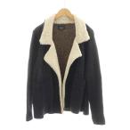 ザラ ZARA KNIT ボアジャケット M 黒 ブラック 白 ホワイト /RR メンズ