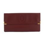 カルティエ Cartier マストライン 長財布 がま口 レザー ボルドー 赤茶 /YM ■OH レディース