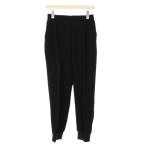 so-juSOEJU Vintage атлас брюки бегун легкий талия резина стрейч tuck one цвет M чёрный черный S-00-PT-033