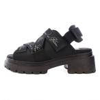 ランバンオンブルー LANVIN en Bleu スポーツサンダル ストラップ クロス 厚底 ロゴ M 黒 ブラック /BB レディース