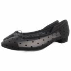 ruta long Le Talon GRISE балетки туфли-лодочки sia- точка рисунок лента узор 23.5cm чёрный черный /GV женский 