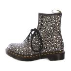 ドクターマーチン DR.MARTENS GUNMETAL 8ホール ショートブーツ 厚底 ヒョウ柄 レオパード UK3 グレー 黒 ブラック タグ付き