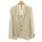 ショッピングフェラガモ 未使用品 サルヴァトーレフェラガモ Salvatore Ferragamo テーラードジャケット シングル 絹 シルク混 麻 54-7R ベージュ 143133 メンズ
