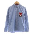 ショッピングブラックレーベル ブラックレーベルクレストブリッジ BLACK LABEL CRESTBRIDGE ワイシャツ カジュアルシャツ 長袖 M 青 ブルー /RR メンズ