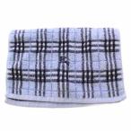  Burberry London BURBERRY LONDON полотенце для лица в клетку Logo вышивка чёрный черный бледно-голубой голубой /BB прочее 