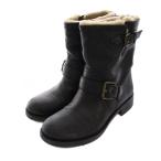 ショッピングJACOBS マークバイマークジェイコブス MARC by MARC JACOBS エンジニアブーツ ショート レザー 36 黒 ブラック ベルト ボア /YM レディース