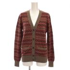 マークジェイコブス MARC JACOBS カーディガン ニット Vネック 市松模様 ウール 長袖 XS ブラウン マルチカラー M4007011 /YM レディース