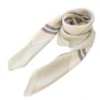 エルメス HERMES カレ90 BRIDE DE GALA 式典用馬勒 スカーフ 正方形 ロゴ 総柄 アイボリー グレー /BB ■OH レディース