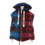 ショッピングダメージ クリスジョイ KHRISJOY フリース ダウンベスト タータンチェック 裏地花柄 マルチカラー /YM レディース