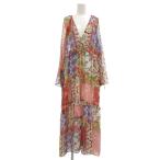 ショッピングzara ザラ ZARA 美品 ロングワンピース シアー 総柄 S 赤 レッド 長袖 /YJ レディース