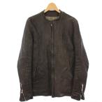 インカーネーション インカネーション ベジタブルタンニン カーフレザー ライダースジャケット 革ジャン シングル XS グレー /KH