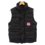 カナダグース CANADA GOOSE ダウンベスト スタンドカラー アウター ワッペン 刺繍 S 黒 ブラック /BB メンズ
