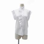 ショッピングzara ザラ ZARA シャツ ブラウス ハイネック ノースリーブ ロールアップ フリル XS オフホワイト /HO49 レディース