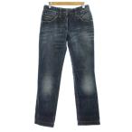 ドルチェ&ガッバーナ ドルガバ デニムパンツ ジーンズ ストレート ジップフライ ダメージ加工 38 インディゴブルー