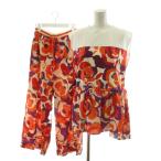  не использовался товар Grace Continental GRACE CONTINENTAL краска цвет принт верх широкий брюки выставить 36 orange красный фиолетовый 