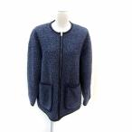 ショッピングprit プリット prit ボアジャケット ノーカラー ミドル丈 無地 ジップアップ 紺 ネイビー /SY35 レディース