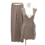  Snidel SNIDEL 21SS вязаный выставить брюки 0 бежевый V шея ремень имеется разрез /IU женский 