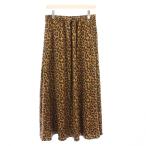 ショッピングヒョウ柄 ジャーナルスタンダード ラックス 24AW フレアスカート イージー ミモレ ロング ウエストゴム レオパード ヒョウ柄 サテン ベージュ 黒