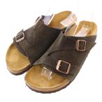 ショッピングビルケン ビルケンシュトック BIRKENSTOCK Zurich チューリッヒ サンダル フラット スエード ベルト 24cm チャコールグレー /BB レディース
