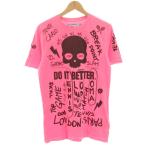 ショッピングハイドロゲン ハイドロゲン HYDROGEN Tシャツ カットソー 半袖 プリント グラフィティ スカル S ピンク /HN メンズ