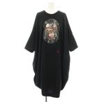 ショッピングヴィヴィアンウエストウッド ヴィヴィアンウエストウッドレッドレーベル Tシャツワンピース ロング 五分袖 花柄 プリント オーブ 刺繍 00 黒 16-12-532012 レディース