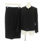 ショッピング上下 未使用品 デザインワークス スーツ セットアップ 上下 ノーカラージャケット 38 スカート ロング タイト 36 タグ付き 黒 レディース