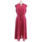 アナイ ANAYI リネンライク ノースリーブ ワンピース ロング Vネック 38 ピンク 102127-14-870-41-380