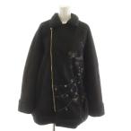 スカラー ScoLar フェイクムートンコート ボアコート M 黒 ブラック 刺繍 /RR レディース