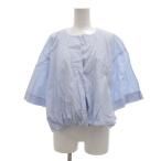 ダブルビー モガ WB MOGA シャツ ブラウス 40 カシュクール 五分袖 水色 ライトブルー /NU レディース
