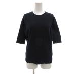 ミューズ ドゥーズィエム クラス MUSE de Deuxieme Classe カットソー ニット コットン 五分袖 クルーネック 紺 ネイビー /NU