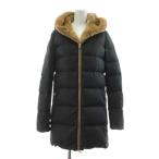 ショッピングduvetica デュベティカ DUVETICA ダウンコート ロング フード ラビットファー ジップアップ ナイロン 42 黒 ブラック /KU レディース