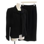 ランセル LANCEL スーツ 3点セット ブラックフォーマル ジャケット スカート ブラウス 9号 黒 ブラック