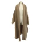 ミューズ MUSE de Deuxieme Classe スムースニットガウンコート ノーカラー ロング ウール F 茶