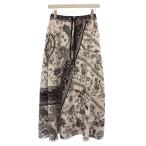 ダイアグラム グレースコンチネンタル パッチワークフレアスカート ロング 総柄 36 ホワイト ブラック レディース