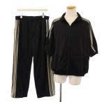 iznesis-ness SHORT SLEEVE TRACK JACKET TRACK PANTS выставить джерси блузон короткий рукав легкий брюки M L чёрный черный /TK men 