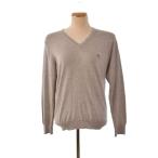 ショッピングBURBERRY バーバリー ロンドン BURBERRY LONDON ウール ニット 長袖 胸刺繍ロゴ Vネック M 灰色 グレー BBT12-211-04 ■FF レディース