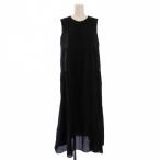 ショッピングローン 未使用品 アナイ ANAYI 23SS コットンシルクローンティアードワンピース フレア ミモレ ロング ノースリーブ クルーネック 34 黒