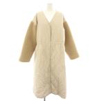 duduDOUDOU стеганое полотно длинное пальто внешний боа рукав no color do Lost талия 38 бежевый D-738003 /YT женский 