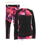  Emporio Armani 3 позиций комплект спорт одежда Zip выше Parker cut and sewn короткий рукав U шея леггинсы брюки общий рисунок XS S чёрный розовый 