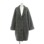 ショッピング古着 クチュールドアダム COUTURE D'ADAM グレンチェックチェスターコート ロング ウール混 グレー /KU レディース