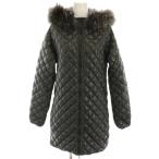 ショッピングduvetica デュベティカ DUVETICA Acca ダウンコート ナイロン ジップアップ フォックスファー 38 黒 ブラック DFG-1035R /HN レディース