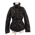 ショッピングBURBERRY バーバリー BURBERRY BRIT ダウンジャケット スタンドカラー アウター ショート丈 ベルト ワンカラー ナイロン XS 黒 ブラック /BB