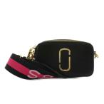 ショッピングJACOBS マークジェイコブス MARC JACOBS スナップショット ショルダーバッグ ロゴ レザー 黒 ブラック 白 ホワイト /AN15 レディース