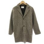 ショッピングzara ザラ ZARA 子供服 チェスターコート チェック ラムウール ロング 13-14 グレー /HN キッズ