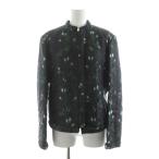  Hiroko Koshino с хлопком жакет блузон шелк Jaguar do вышивка цветочный принт воротник-стойка чёрный черный зеленый зеленый RRJVA-32170