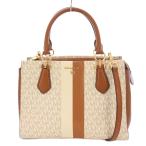 マイケルコース MICHAEL KORS Marilyn マリリン ミディアムサッチェルバッグ 2WAY ハンドバッグ ショルダーバッグ ロゴ アイボリー 茶