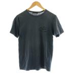 ショッピングプラダ プラダ PRADA Tシャツ カットソー 半袖 クルーネック ロゴ刺繍 S 紺 ネイビー UJM506 /KU メンズ