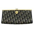 ショッピングdior クリスチャンディオール Christian Dior トロッター がま口バッグ クラッチ パーティ ベージュ 紺 ネイビー /SS ■OS レディース