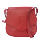 ショッピングイヴサンローラン イヴサンローラン YVES SAINT LAURENT カサンドラロゴ ショルダーバッグ レザー ワンカラー 刺繍 赤 レッド /BB ■OH レディース